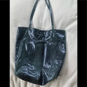 Carlos Falchi blue tote bag